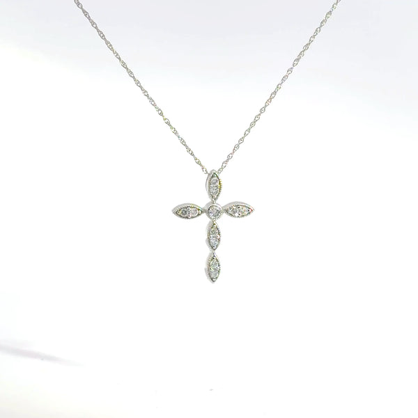 0.15 CTW Lab-Grown Diamond Vintage Cross Necklace