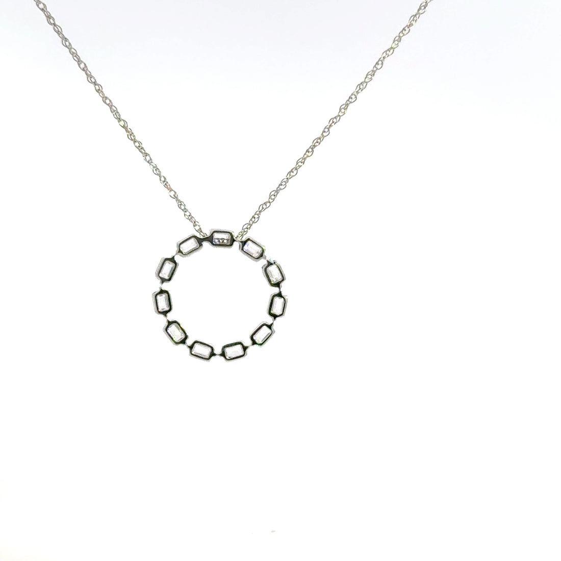 0.84 CTW Lab-Grown Diamond Emerald Circle Necklace