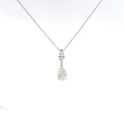 1.00 CTW Lab-Grown Diamond Two-Stone Drop Necklace view 2