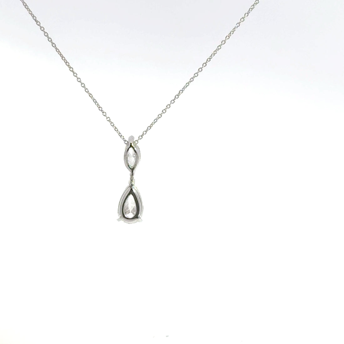 1.00 CTW Lab-Grown Diamond Two-Stone Drop Necklace
