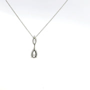 1.00 CTW Lab-Grown Diamond Two-Stone Drop Necklace view 4