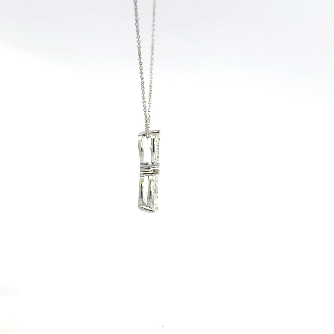 1.00 CTW Lab-Grown Diamond Two-Stone Drop Necklace