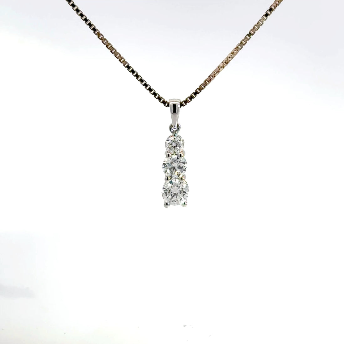 0.98 CTW Lab-Grown Diamond Three-Stone Graduated Pendant