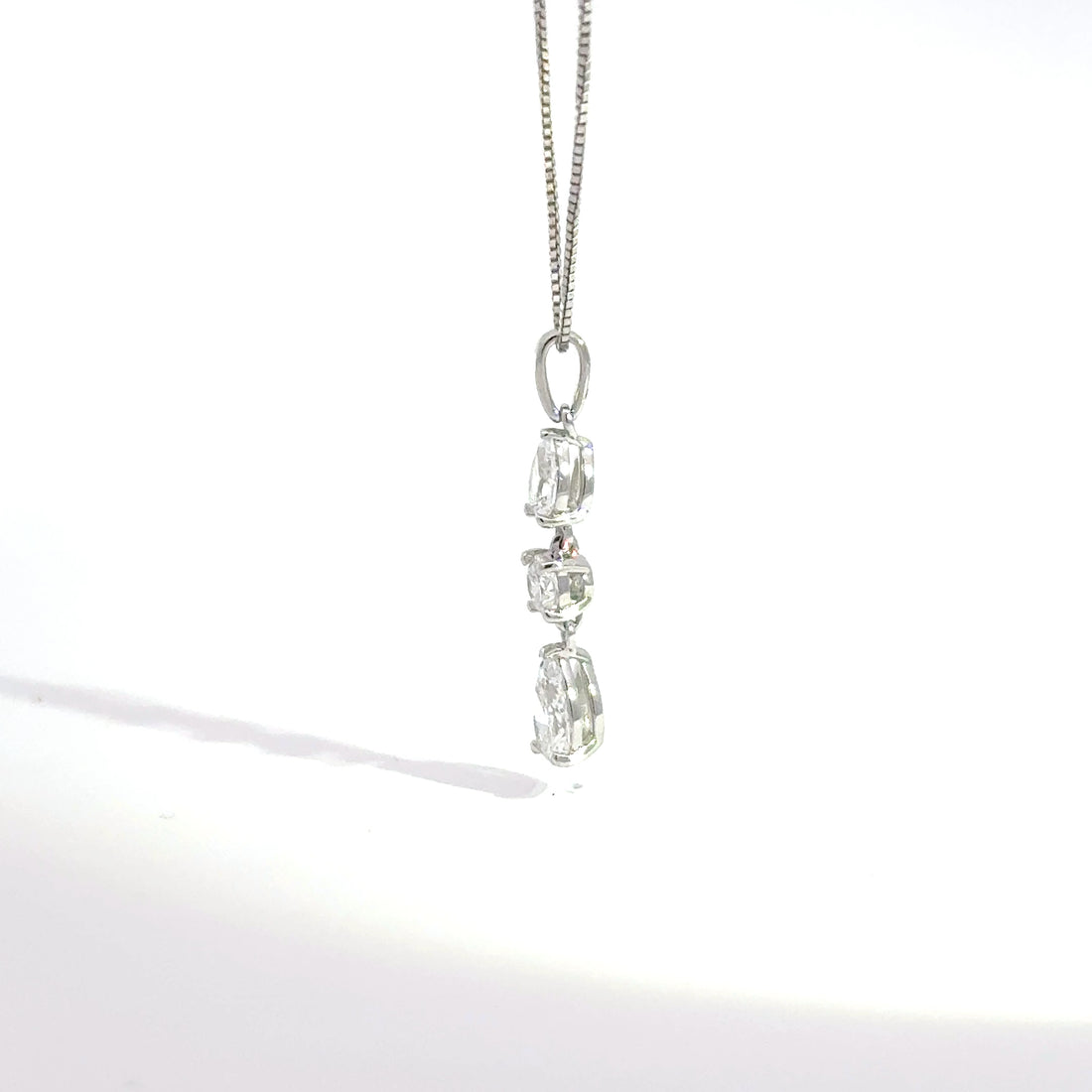 1.00 CTW Three-Stone Lab-Grown Diamond Drop Pendant