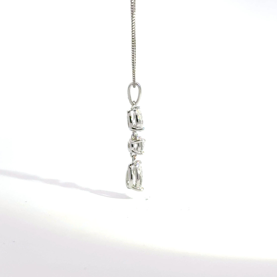 1.00 CTW Three-Stone Lab-Grown Diamond Drop Pendant