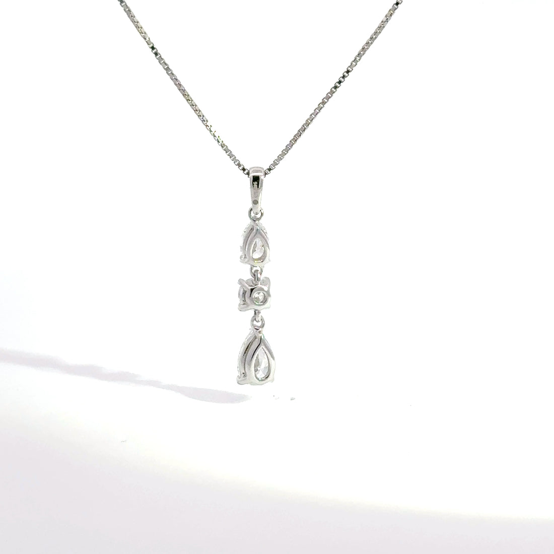 1.00 CTW Three-Stone Lab-Grown Diamond Drop Pendant