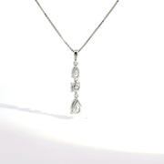 1.00 CTW Three-Stone Lab-Grown Diamond Drop Pendant view 4