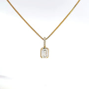 1.10 CTW Emerald Lab-Grown Diamond Georgian Pendant view 2