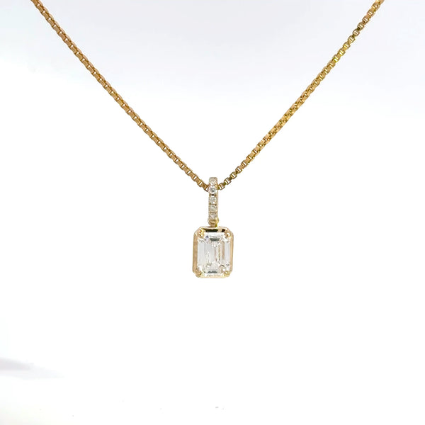 1.10 CTW Emerald Lab-Grown Diamond Georgian Pendant