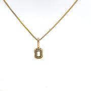 1.10 CTW Emerald Lab-Grown Diamond Georgian Pendant view 4
