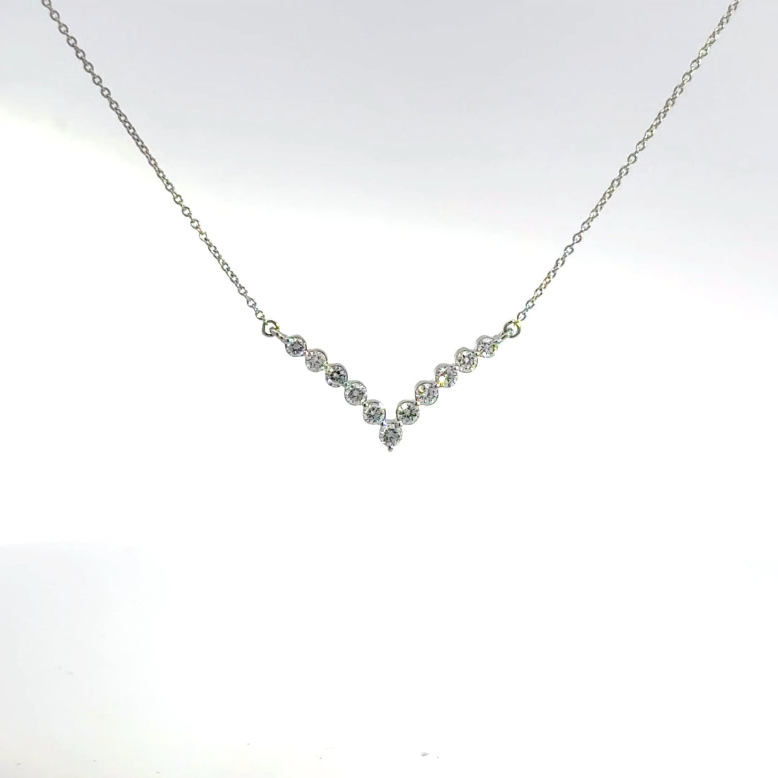 0.25 CTW Lab-Grown Diamond Chevron Necklace