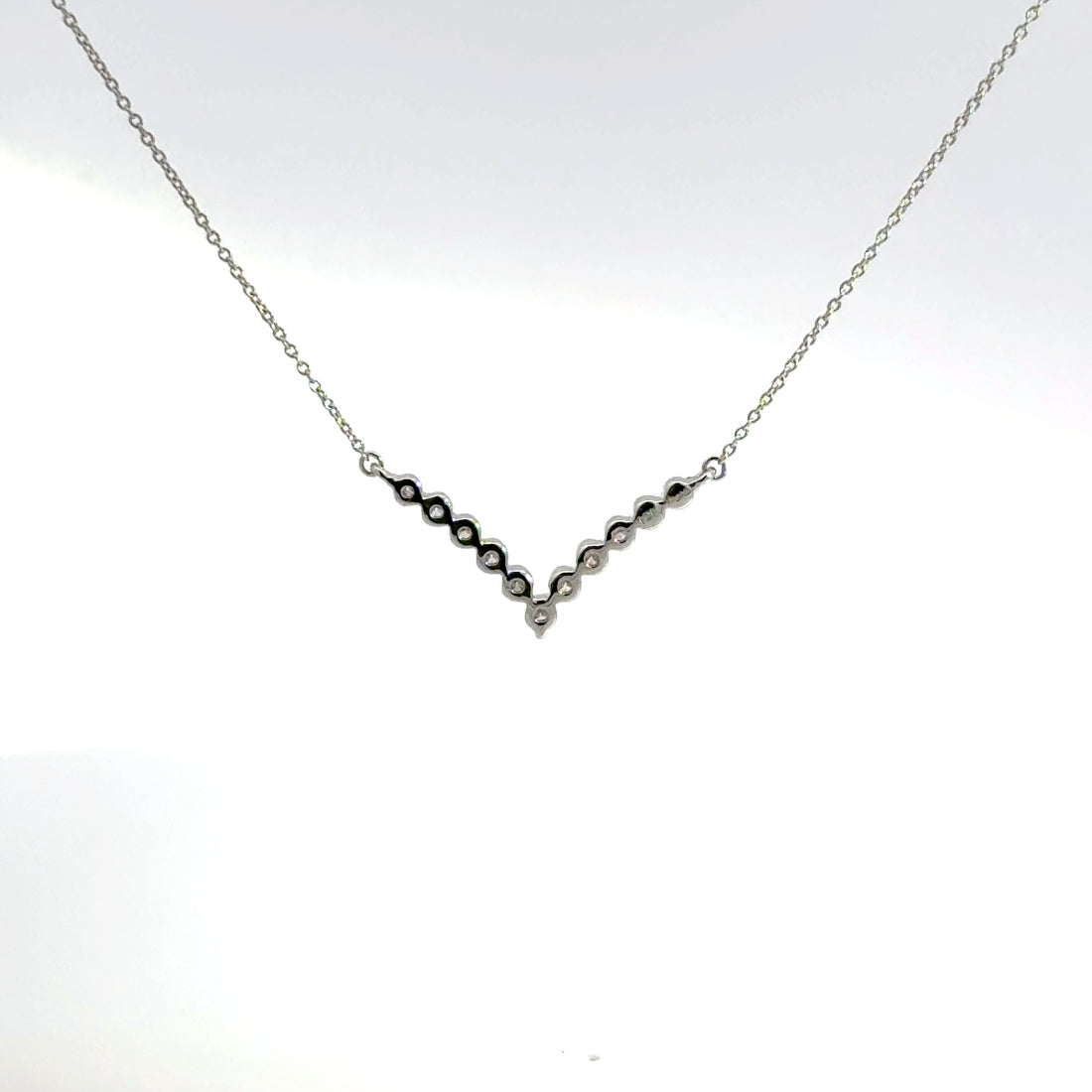 0.25 CTW Lab-Grown Diamond Chevron Necklace
