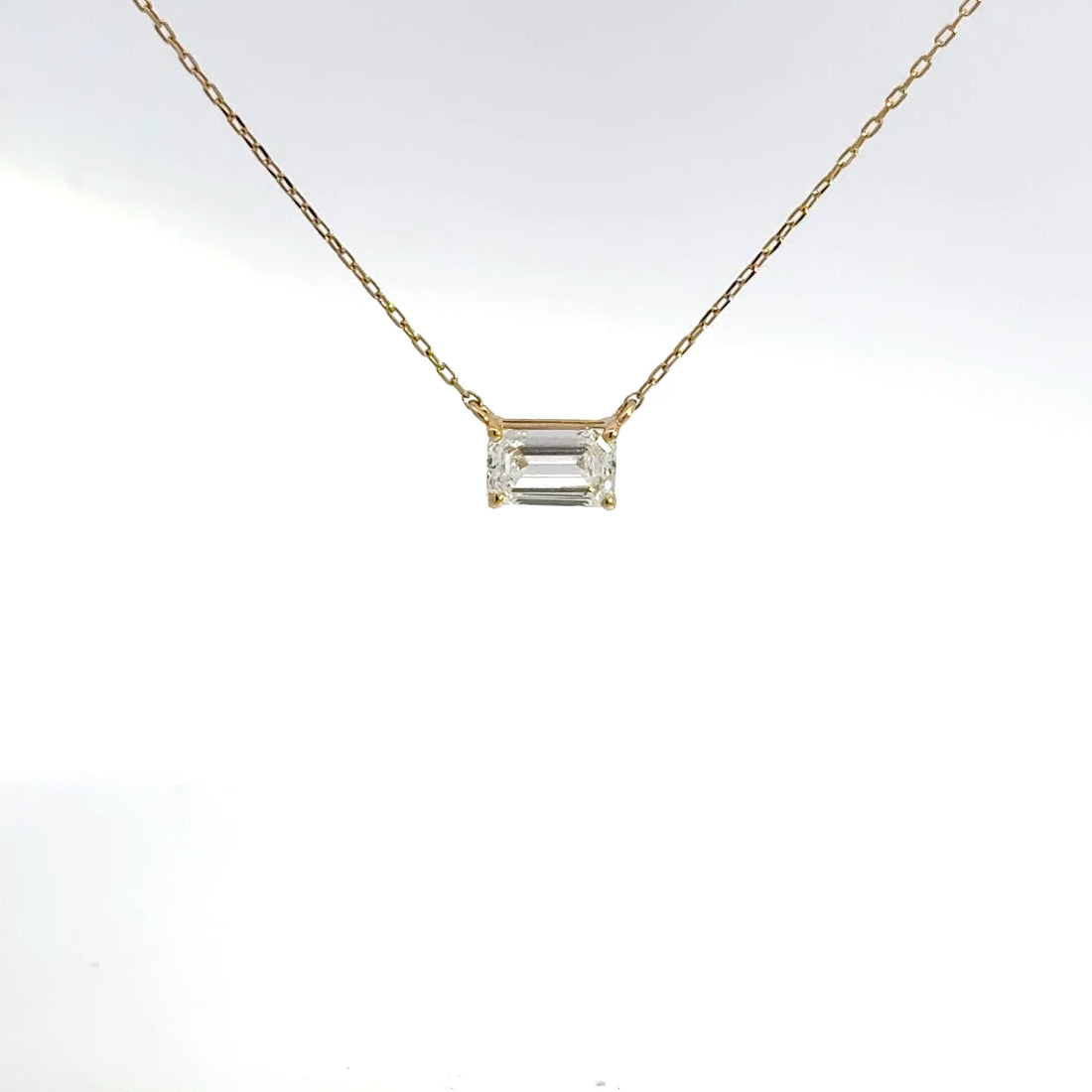 1.00 CTW Emerald Lab-Grown Diamond East-West Necklace