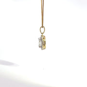 1.19 CTW Oval Lab-Grown Diamond Halo Pendant view 3
