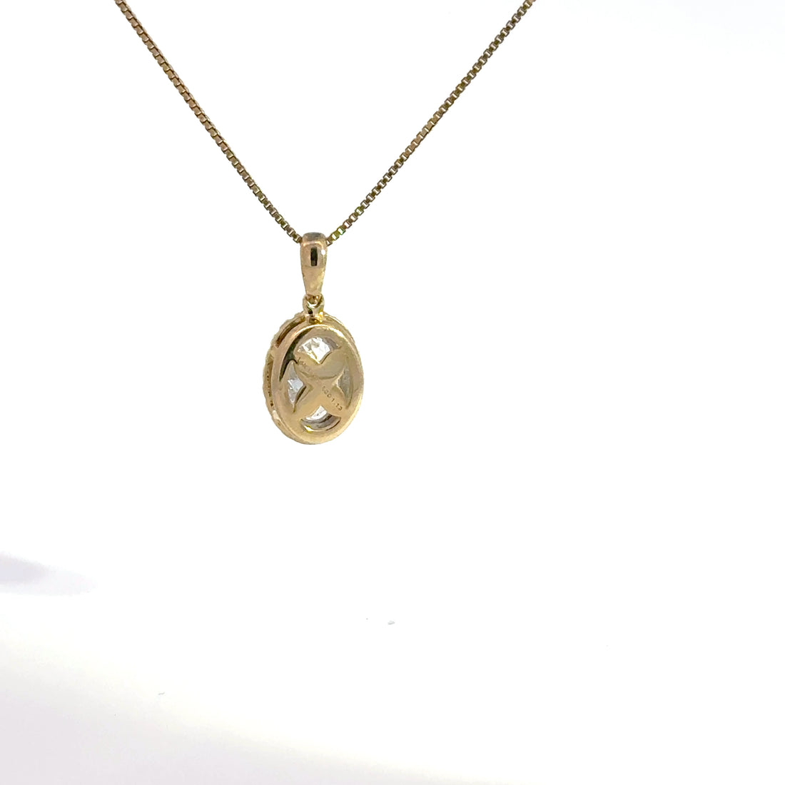 1.19 CTW Oval Lab-Grown Diamond Halo Pendant
