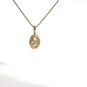 1.19 CTW Oval Lab-Grown Diamond Halo Pendant view 4