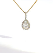 2.51 CTW Pear Lab-Grown Diamond Halo Pendant view 2