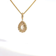 2.51 CTW Pear Lab-Grown Diamond Halo Pendant view 4