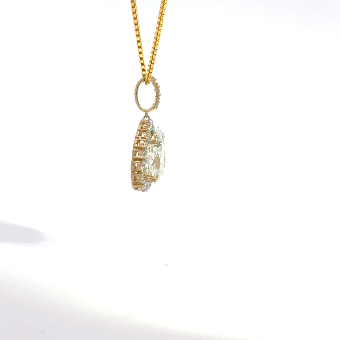 2.51 CTW Pear Lab-Grown Diamond Halo Pendant