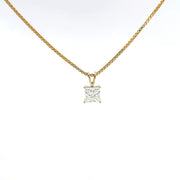 1.00 CTW Princess Lab-Grown Diamond Pendant view 2