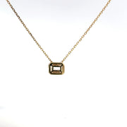 1.00 CTW Emerald Lab-Grown Diamond East-West Bezel Necklace view 4