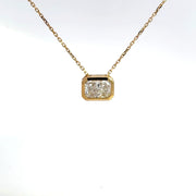 2.00 CTW Radiant Lab-Grown Diamond East-West Bezel Necklace view 2