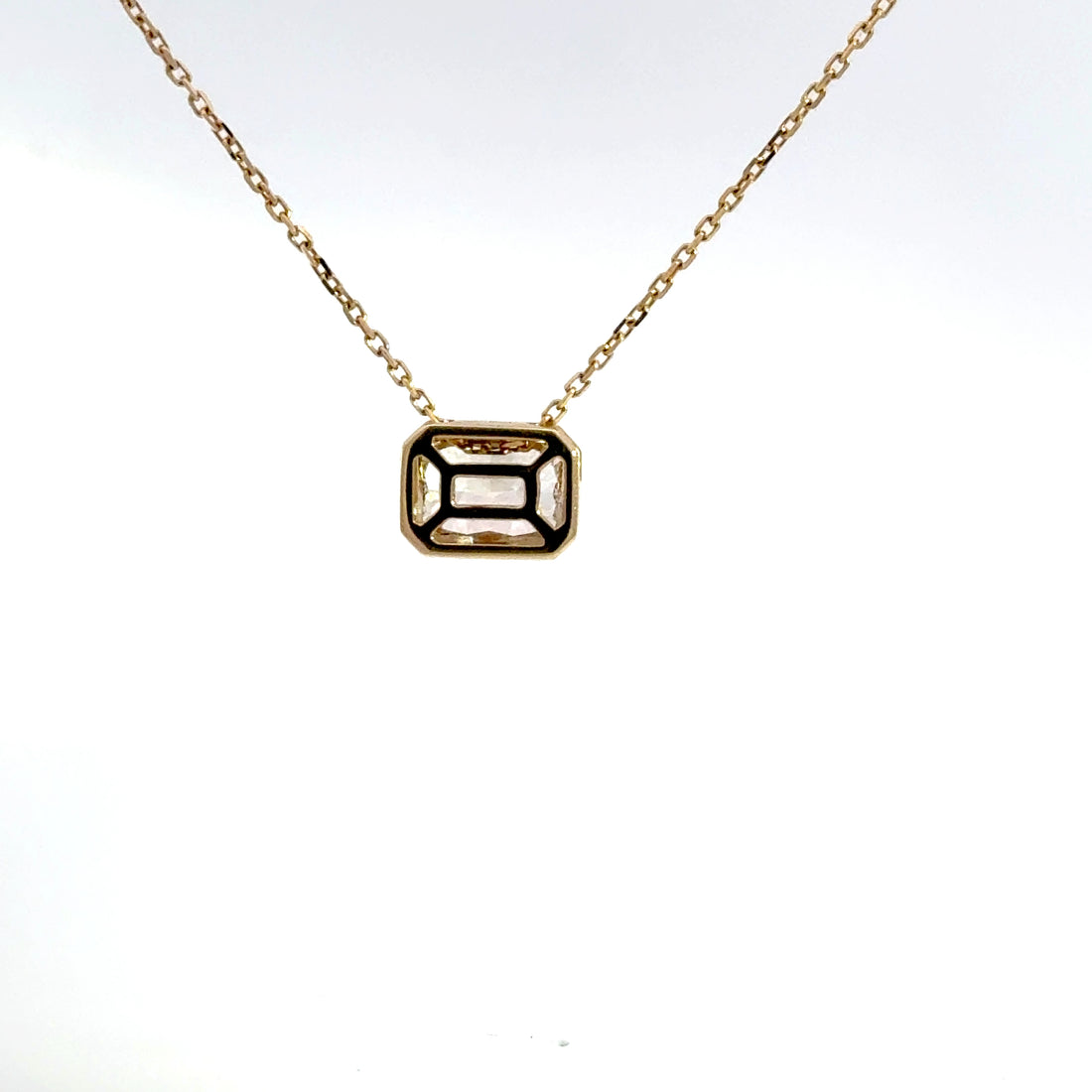 2.00 CTW Radiant Lab-Grown Diamond East-West Bezel Necklace