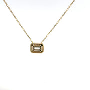 2.00 CTW Emerald Lab-Grown Diamond East-West Bezel Necklace view 4