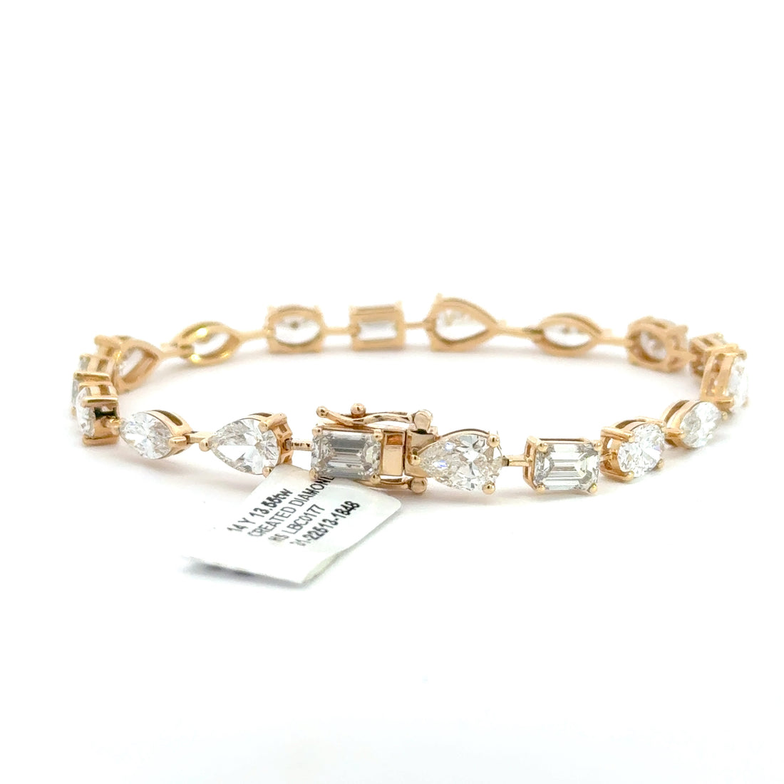 13.55 CTW Mixed-Shape Lab-Grown Diamond Tennis Bracelet