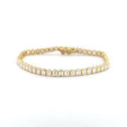 7.23 CTW Emerald Lab-Grown Diamond Bezel Tennis Bracelet view 2