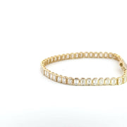 7.23 CTW Emerald Lab-Grown Diamond Bezel Tennis Bracelet view 3