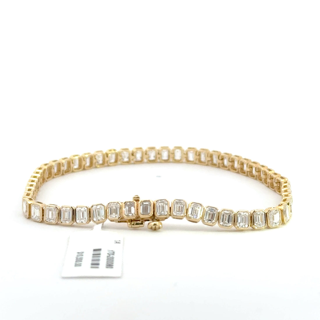 7.23 CTW Emerald Lab-Grown Diamond Bezel Tennis Bracelet