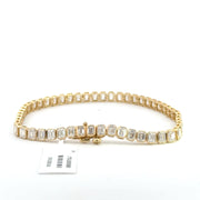 7.23 CTW Emerald Lab-Grown Diamond Bezel Tennis Bracelet view 4