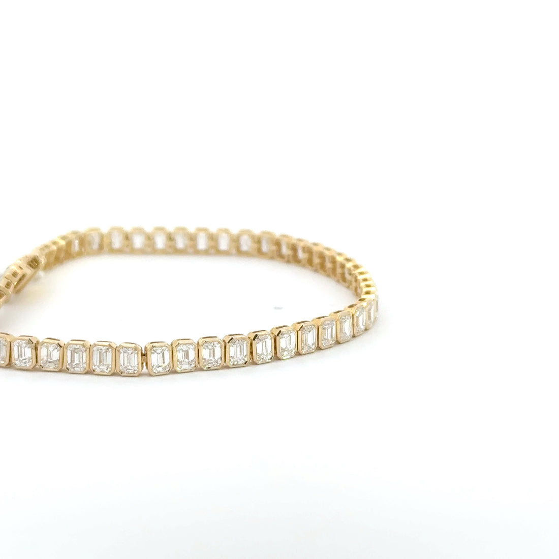 7.23 CTW Emerald Lab-Grown Diamond Bezel Tennis Bracelet