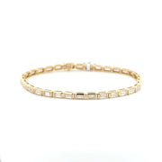 3.96 CTW Emerald Lab-Grown Diamond Bezel Tennis Bracelet view 2