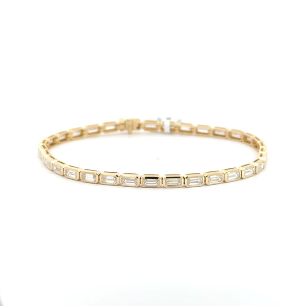 3.96 CTW Emerald Lab-Grown Diamond Bezel Tennis Bracelet