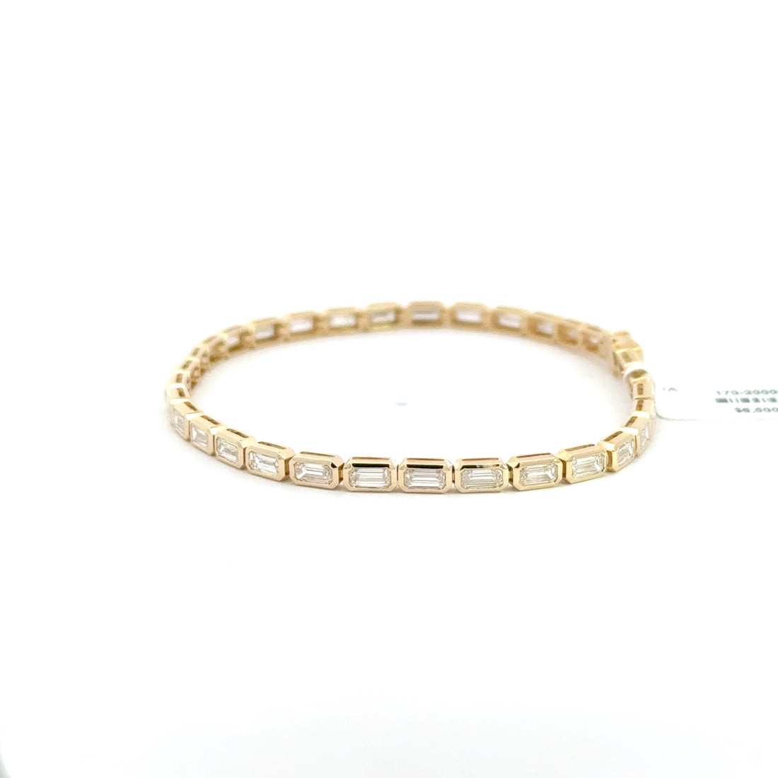 3.96 CTW Emerald Lab-Grown Diamond Bezel Tennis Bracelet