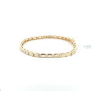 3.96 CTW Emerald Lab-Grown Diamond Bezel Tennis Bracelet view 3
