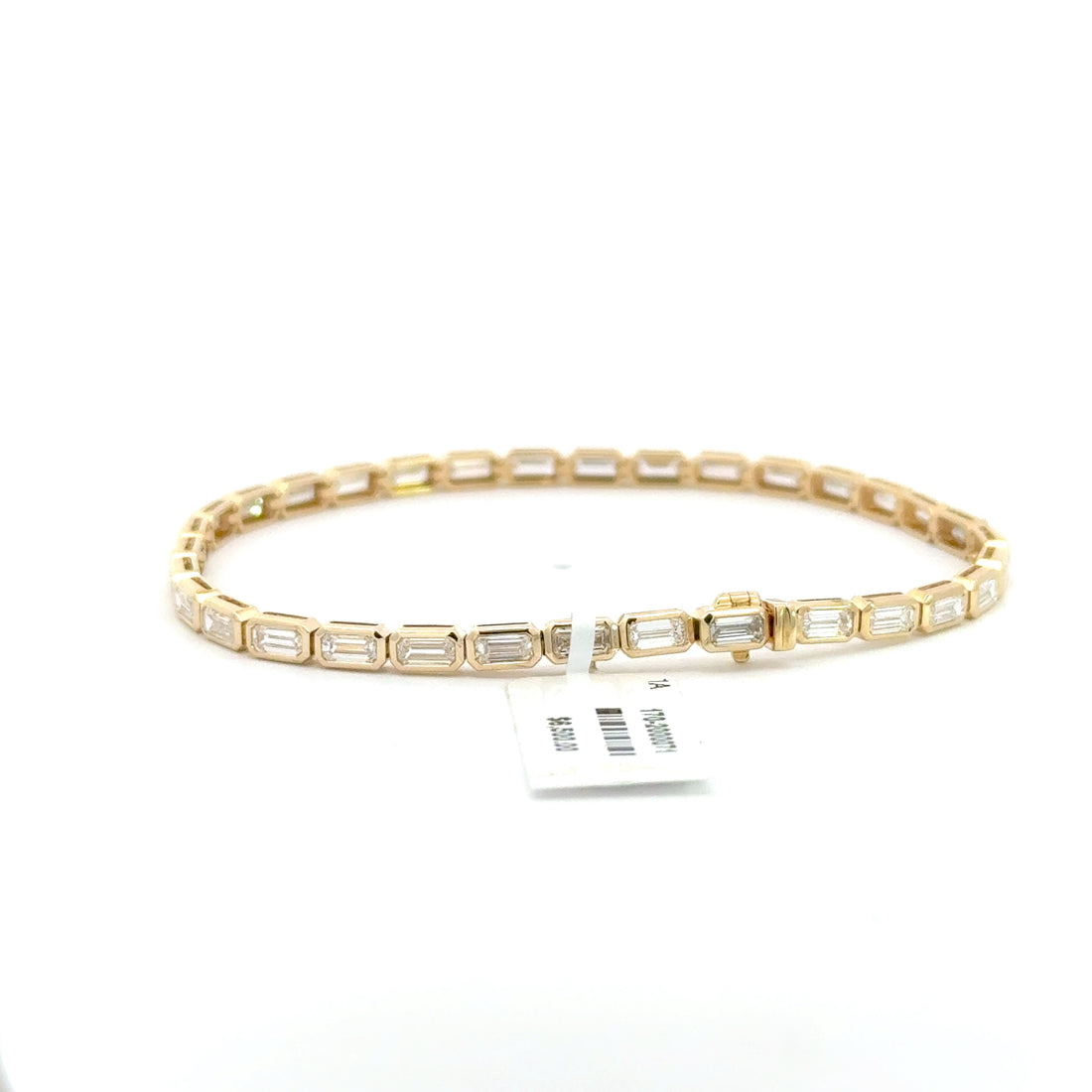 3.96 CTW Emerald Lab-Grown Diamond Bezel Tennis Bracelet