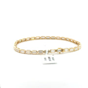 3.96 CTW Emerald Lab-Grown Diamond Bezel Tennis Bracelet view 4