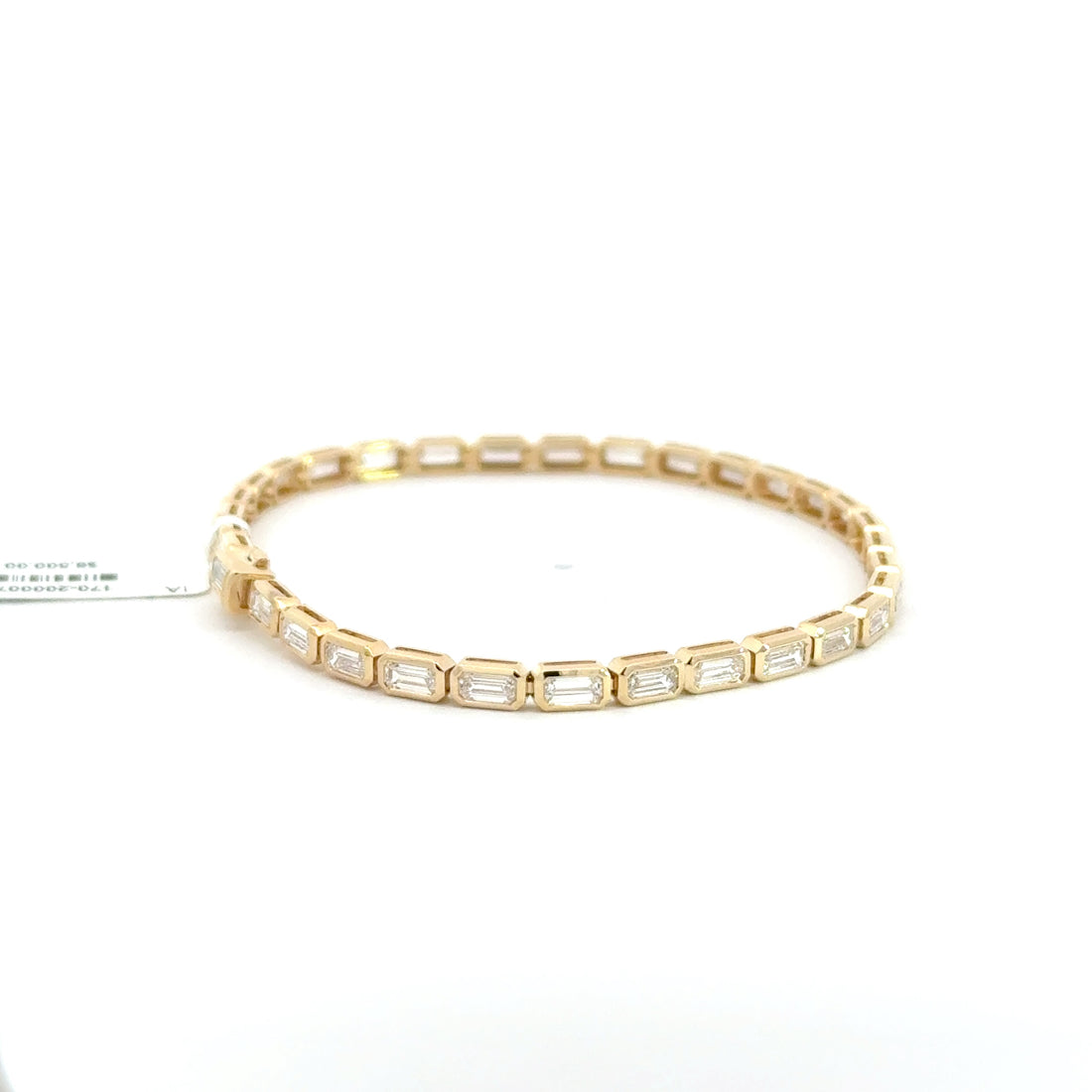 3.96 CTW Emerald Lab-Grown Diamond Bezel Tennis Bracelet