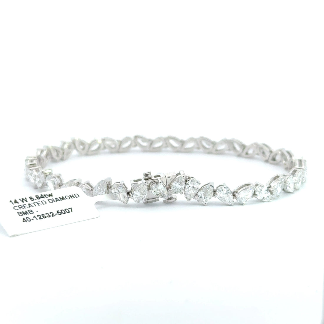 6.84 CTW Pear Lab-Grown Diamond Tennis Bracelet