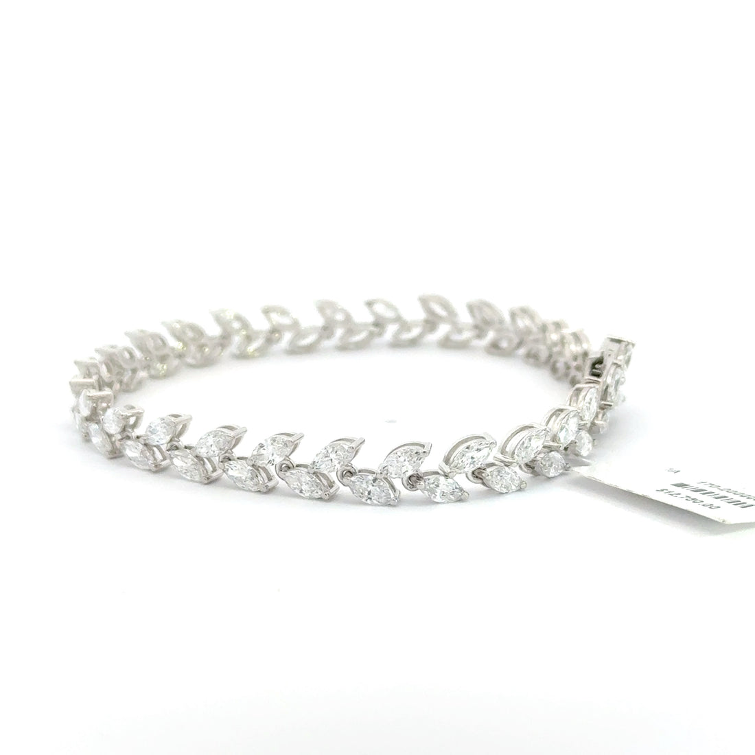 6.56 CTW Marquise Lab-Grown Diamond Leaf Tennis Bracelet