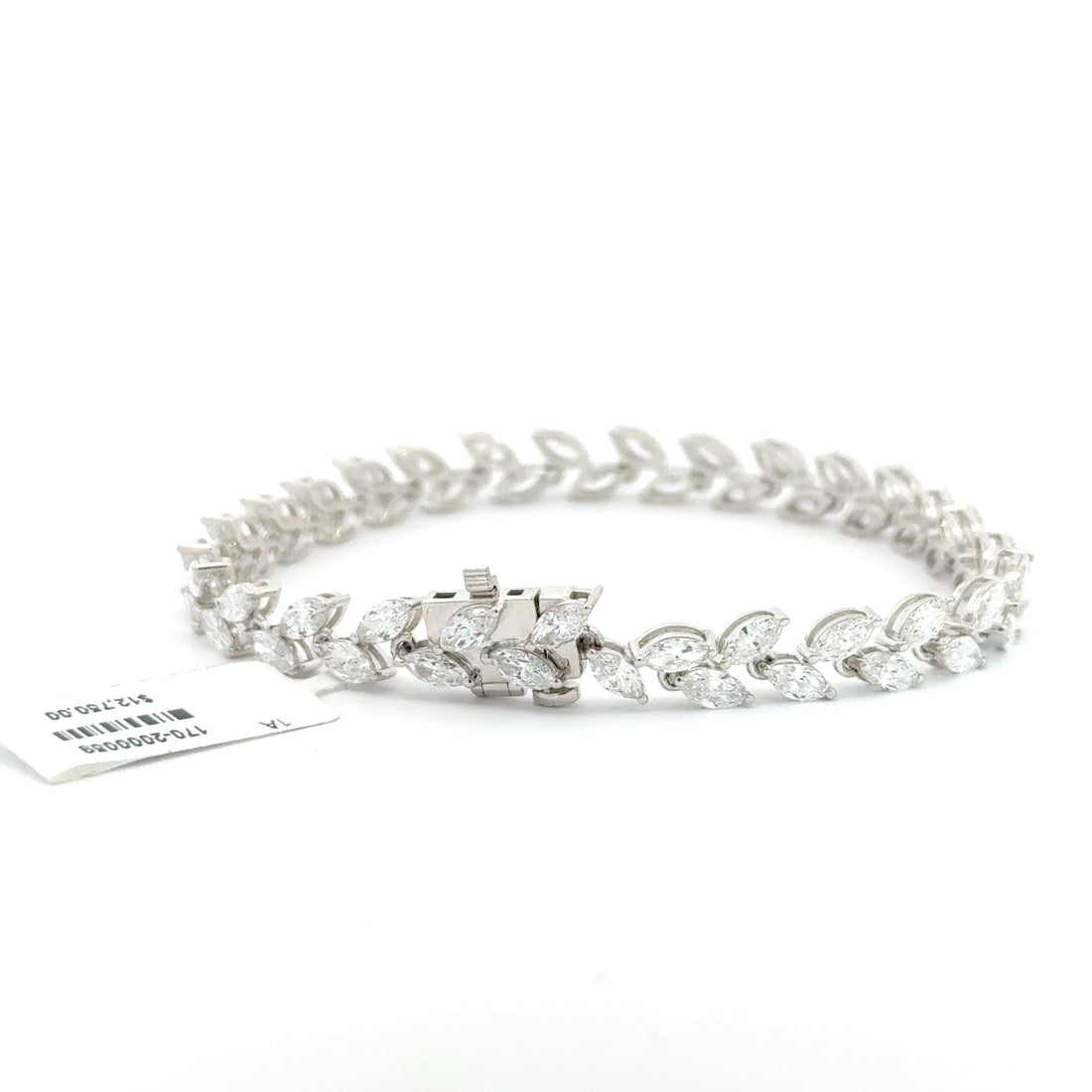 6.56 CTW Marquise Lab-Grown Diamond Leaf Tennis Bracelet