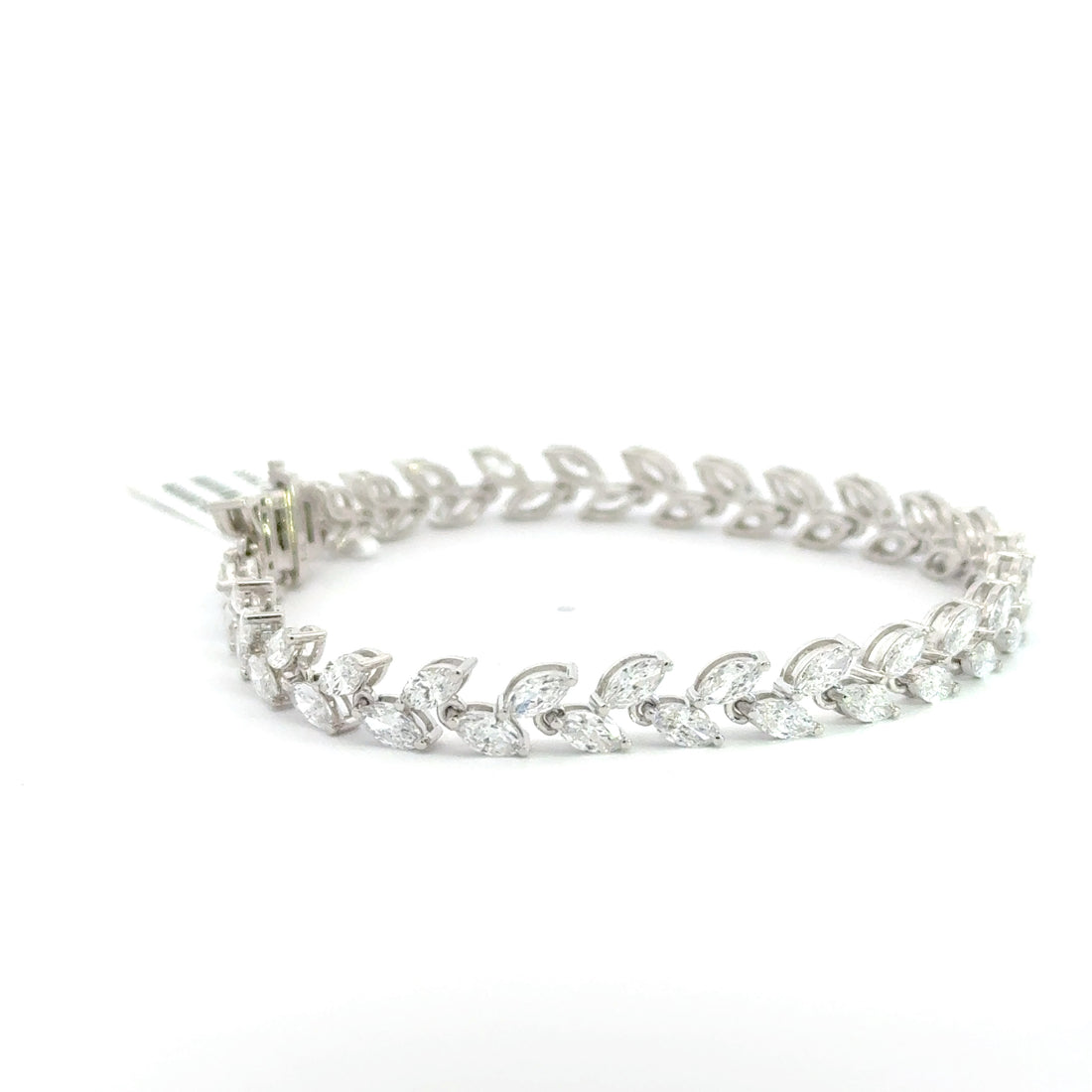 6.56 CTW Marquise Lab-Grown Diamond Leaf Tennis Bracelet