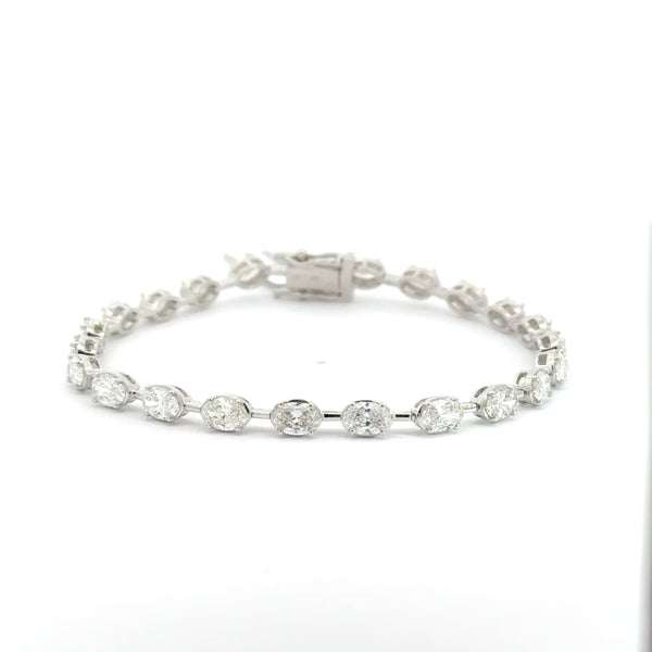 6.09 CTW Oval Lab-Grown Diamond Tennis Bracelet