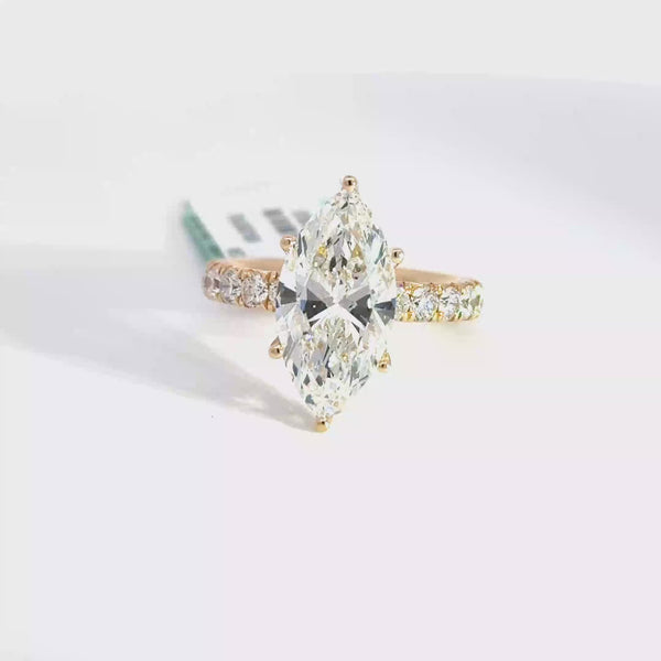 5.27 CTW Marquise-Cut Lab Grown Diamond Engagement Ring