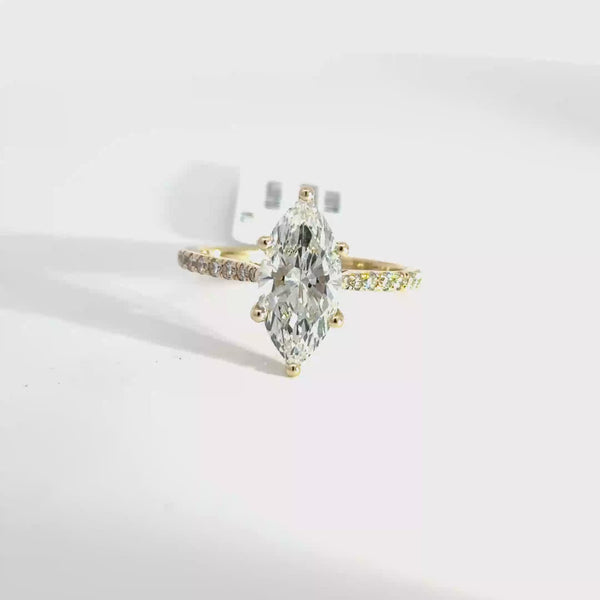 2.24 CTW Marquise-Cut Lab Grown Diamond Engagement Ring
