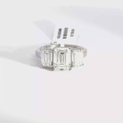 4.32 CTW Emerald-Cut Lab Grown Diamond Engagement Ring view 1
