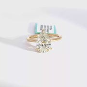 3.22 CTW Pear-Cut Lab Grown Diamond Engagement Ring view 1